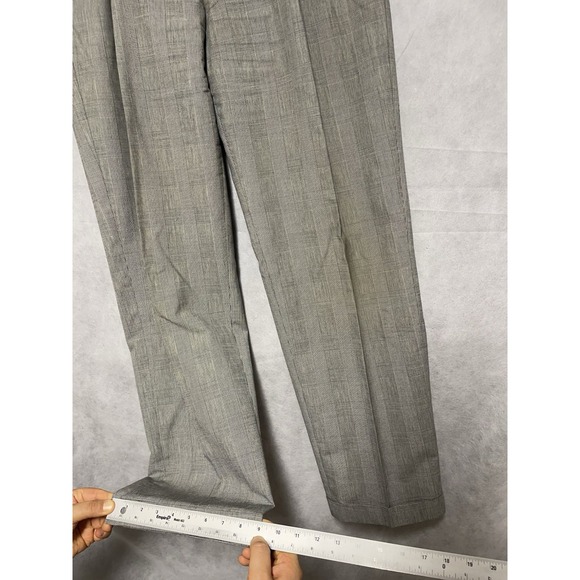 Jos A Bank Suit Men's 42L Gray Glen Plaid 2B Wool Cotton Summer 37X32 Pants Luxe - Picture 13 of 16